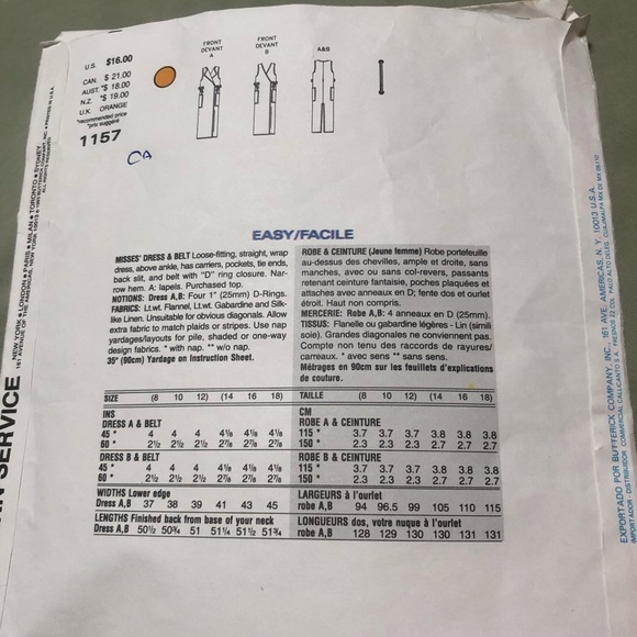 Vogue Attitudes Pattern 1157 - Classic Design by Aldi- elegent but easy dress - Picture 9 of 11